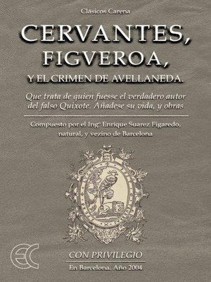 cover image of Cervantes, figueroa y el Crimen de Avellaneda